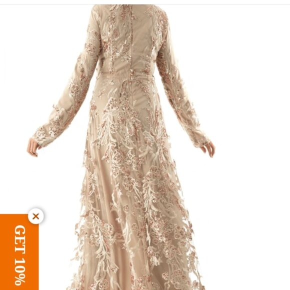 Rose Gold Princess Sequin Gown - Picture 2 of 4